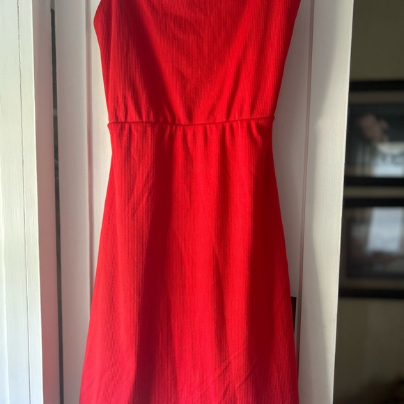 Lulu’s red open back backless strappy sleeveless ribbed minidress mini dress - Picture 6 of 6